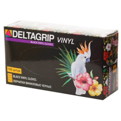 Перчатки виниловые черные Deltagrip Vinyl Black